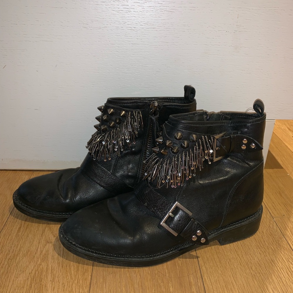 Zara studded combat boots 40